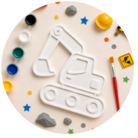 Excavator Paint Your Print