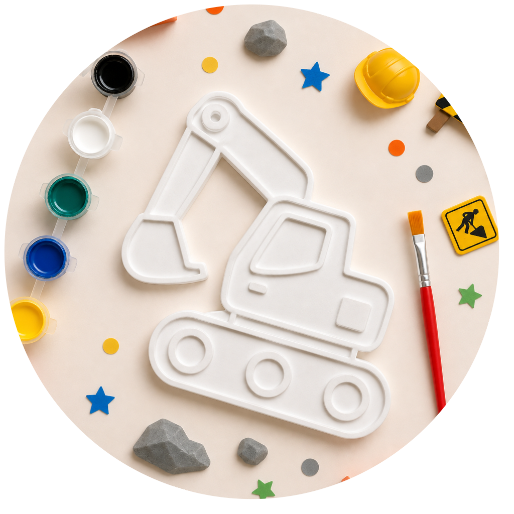 Excavator Paint Your Print